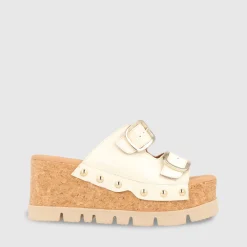 Women Gadea Tud Cream Platform Mule