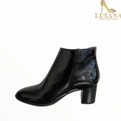 Women Hispanitas Selena Black Patent Ankle Boot