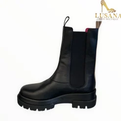Women Le Babe Black Leather Chelsea Boot