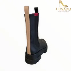 Women Le Babe Black Leather Chelsea Boot