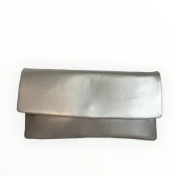 Women Le Babe Grigia Leather Clutch Bag