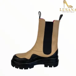 Women Le Babe Nude Leather Boot