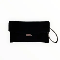 Women LODI Black Suede Clutch Bag