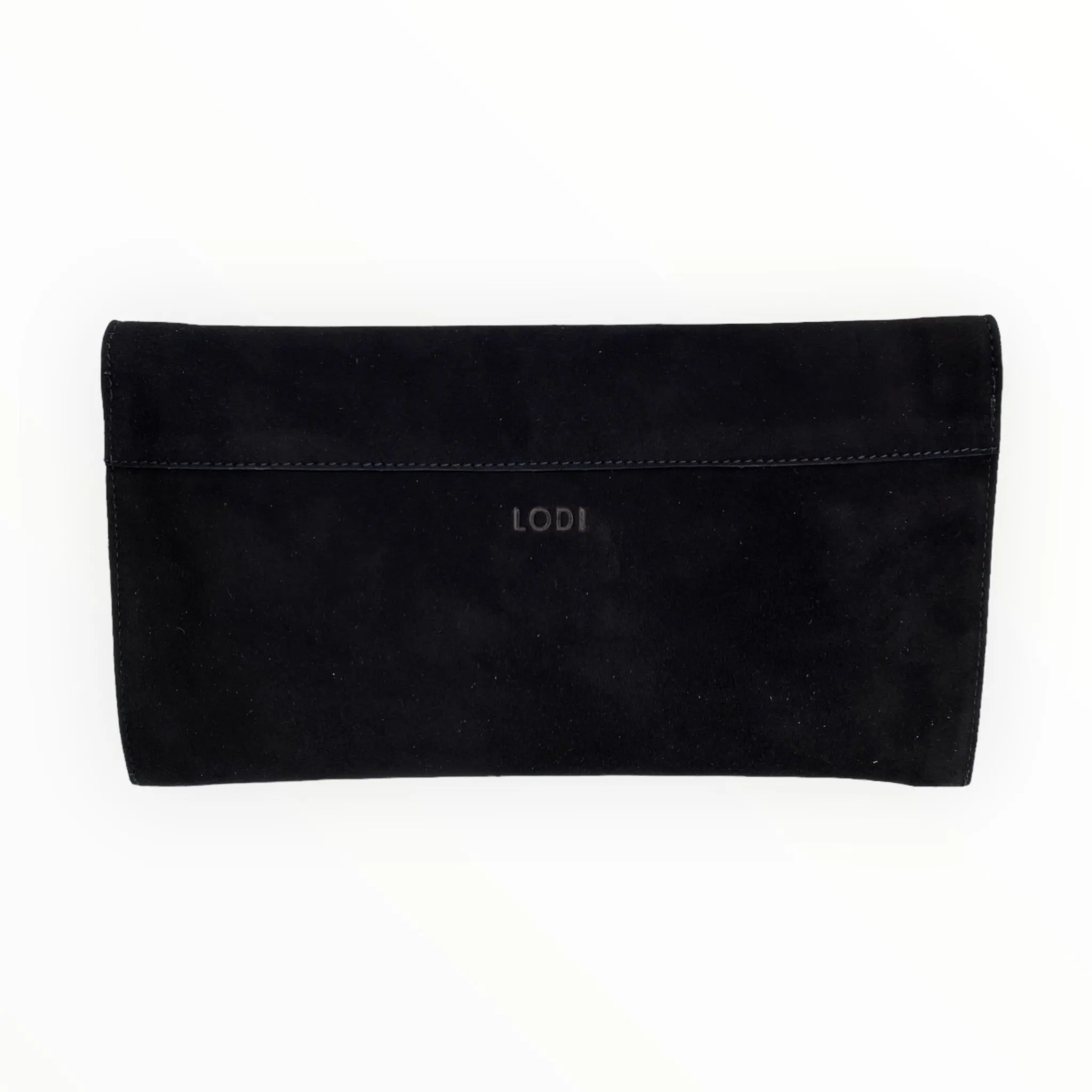 Women LODI Black Suede Clutch Bag