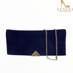 Women LODI Navy Suede Clutch Bag