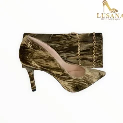 Women LODI Solon-Te Green Velvet Court Shoe