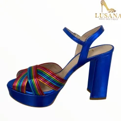 Women LODI Titur Blue Platform Sandal