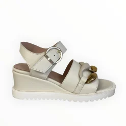 Women Marco Moreo Cream Wedge Sandal