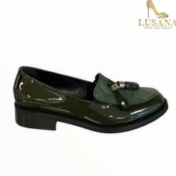Women Marco Moreo Green Patent Loafer