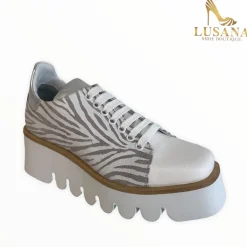 Women Marco Moreo Grey & Silver Platform Brogue