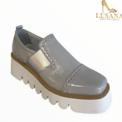 Women Marco Moreo Grey Patent Wedge