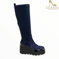 Women Marco Moreo Navy Stretch Boot
