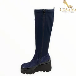 Women Marco Moreo Navy Stretch Boot