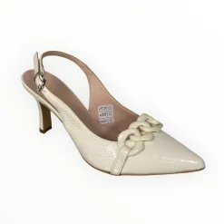 Women Marco Moreo Off White Patent Leather Sling Back