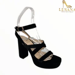 Women Marian Black Velvet Sandal