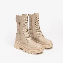 Women NeroGiardini Beige Quilted Boot