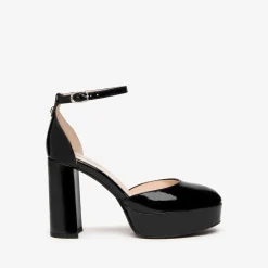 Women NeroGiardini Black Patent Leather Platform Shoes