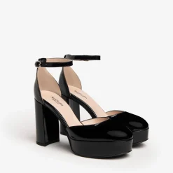 Women NeroGiardini Black Patent Leather Platform Shoes