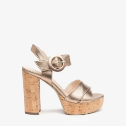 Women NeroGiardini Bronze Platform Sandal