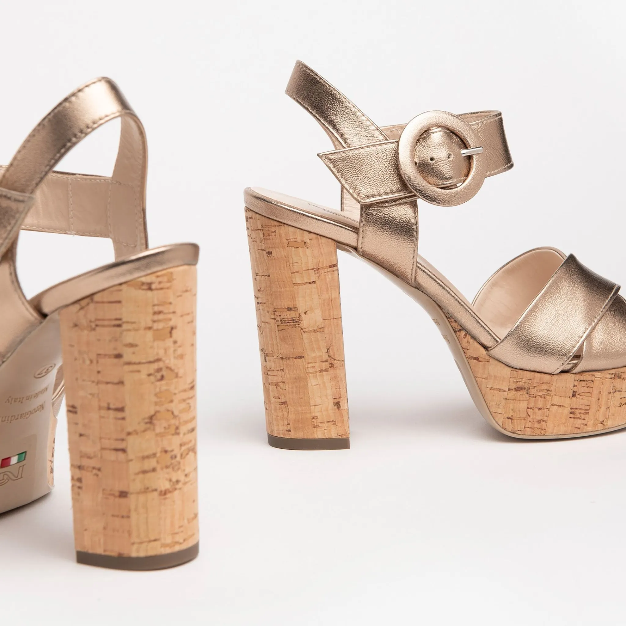 Women NeroGiardini Bronze Platform Sandal