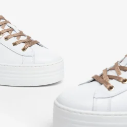 Women NeroGiardini White Leather Trainer