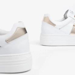 Women NeroGiardini White Leather Trainer