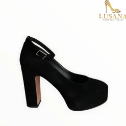 Women Oxitaly Black Suede Platform
