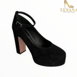Women Oxitaly Black Suede Platform