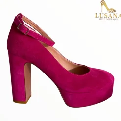 Women Oxitaly Pink Suede Platform Shoe