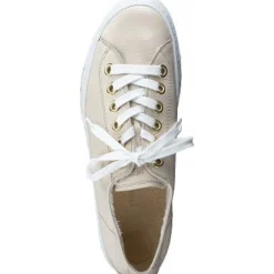 Women Paul Green Cream Leather Trainer