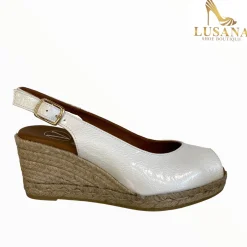 Women VIGUERA White Peep Toe Espadrille