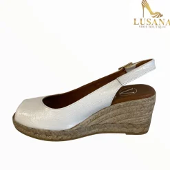 Women VIGUERA White Peep Toe Espadrille
