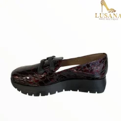 Women Wonders Brown Patent Wedge Shoe