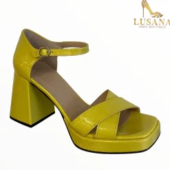 Women Wonders Julia Lime Patent Platform Sandal