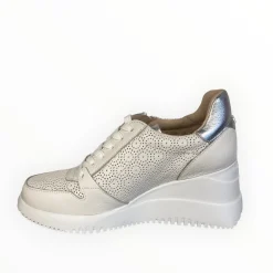 Women Wonders White Wedge Trainer